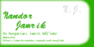 nandor jamrik business card